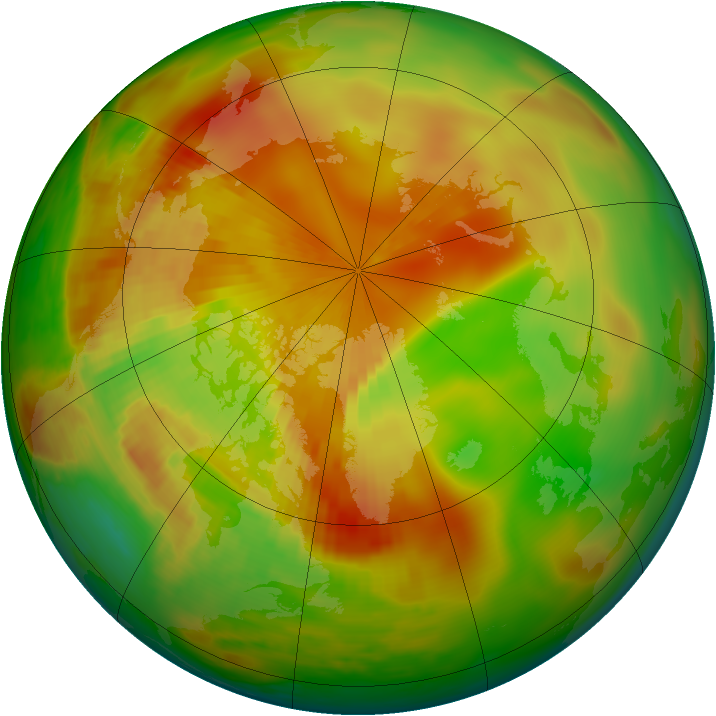 Arctic ozone map for 13 May 1998